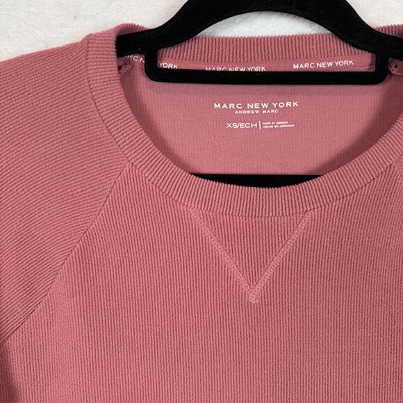 Marc New York Cozy Ribbed Crew Neck sweatshirt Rose Pink Size XS - Picture 3 of 10
